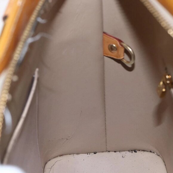 LOUIS VUITTON Monogram Vernis Houston Hand Bag Beige M91004 LV Auth 149327 - Picture 13 of 16